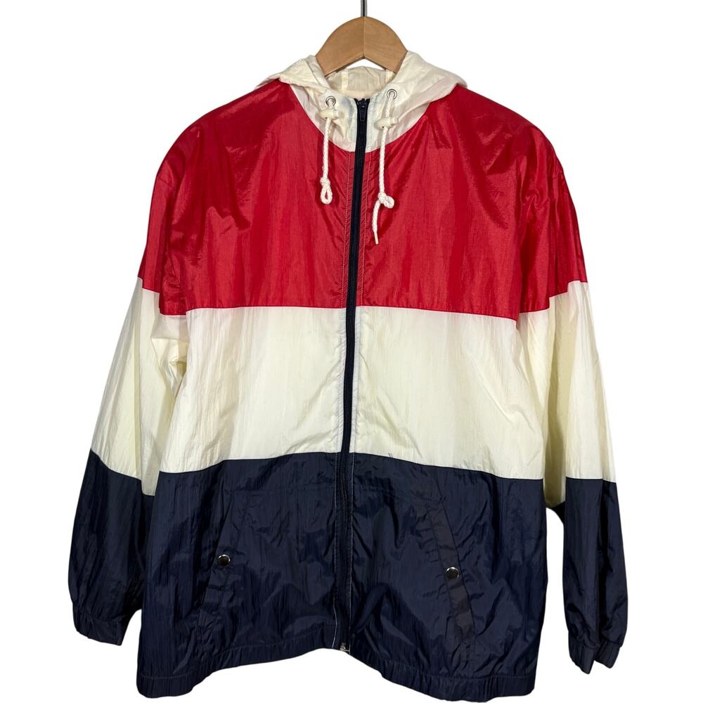 Vintage 80s Coat Collectibles RWB Windbreaker Jacket Track Casual Sport - M